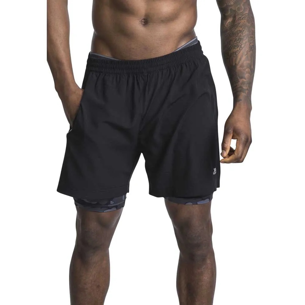 Trespass Patterson Shorts, Black / grey marl