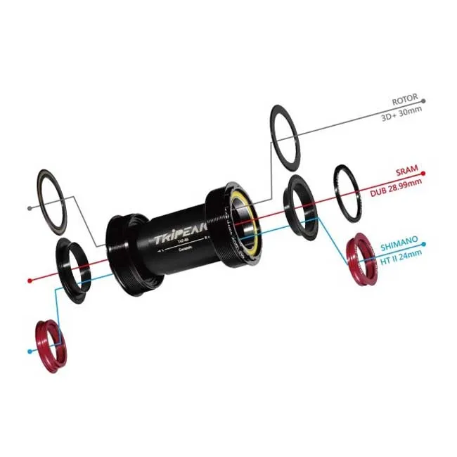 Tripeak Jetstream Pro Bsa Vevlagerskoppar, Black, 68mm Tripeak Jetstream Pro Bsa Vevlagerskoppar, Black, 68mm