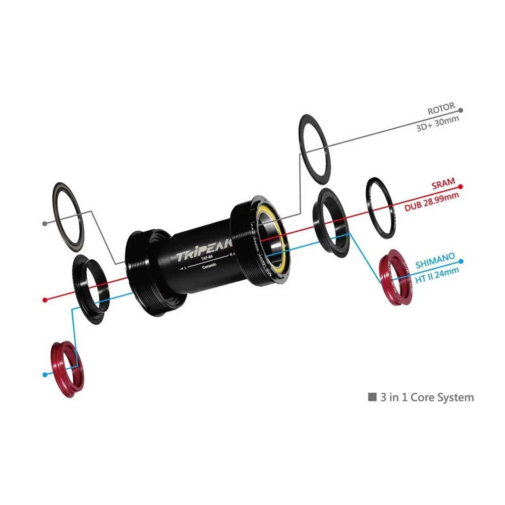 Tripeak Jetstream Pro T47/sh/sram Dub/rotor 3d Ceramic Vevlagerskoppar, Black / black, 85.5mm Tripeak Jetstream Pro T47/sh/sram Dub/rotor 3d Ceramic Vevlagerskoppar, Black / black, 85.5mm