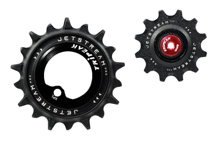 Tripeak Oversized rulltrissor Jetstream pro keramiska lager SRAM AXS Force/Rival XPLR 12T/18T, Svart