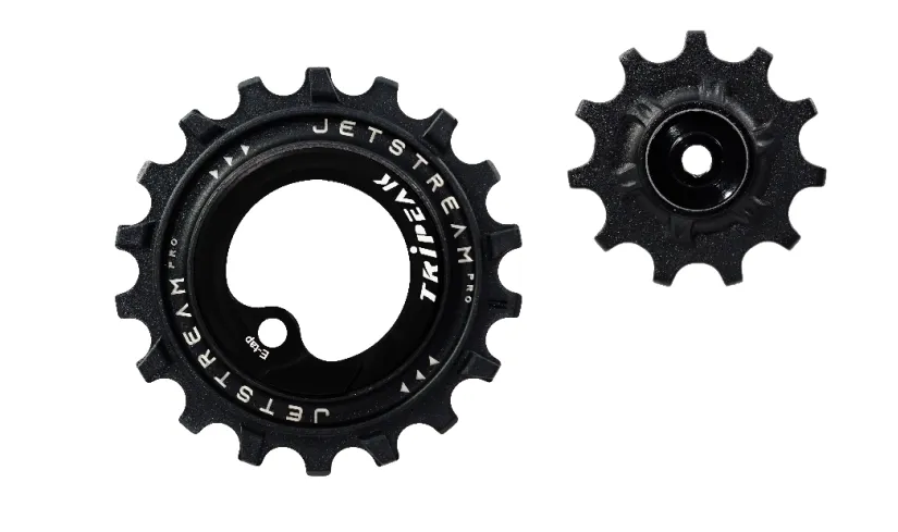 Tripeak Oversized rulltrissor Jetstream pro keramiska lager SRAM Etap 11T/18T, Svart