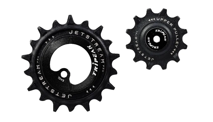 Tripeak Oversized rulltrissor Jetstream pro keramiska lager SRAM MTB Eagle 12T/18T, Svart