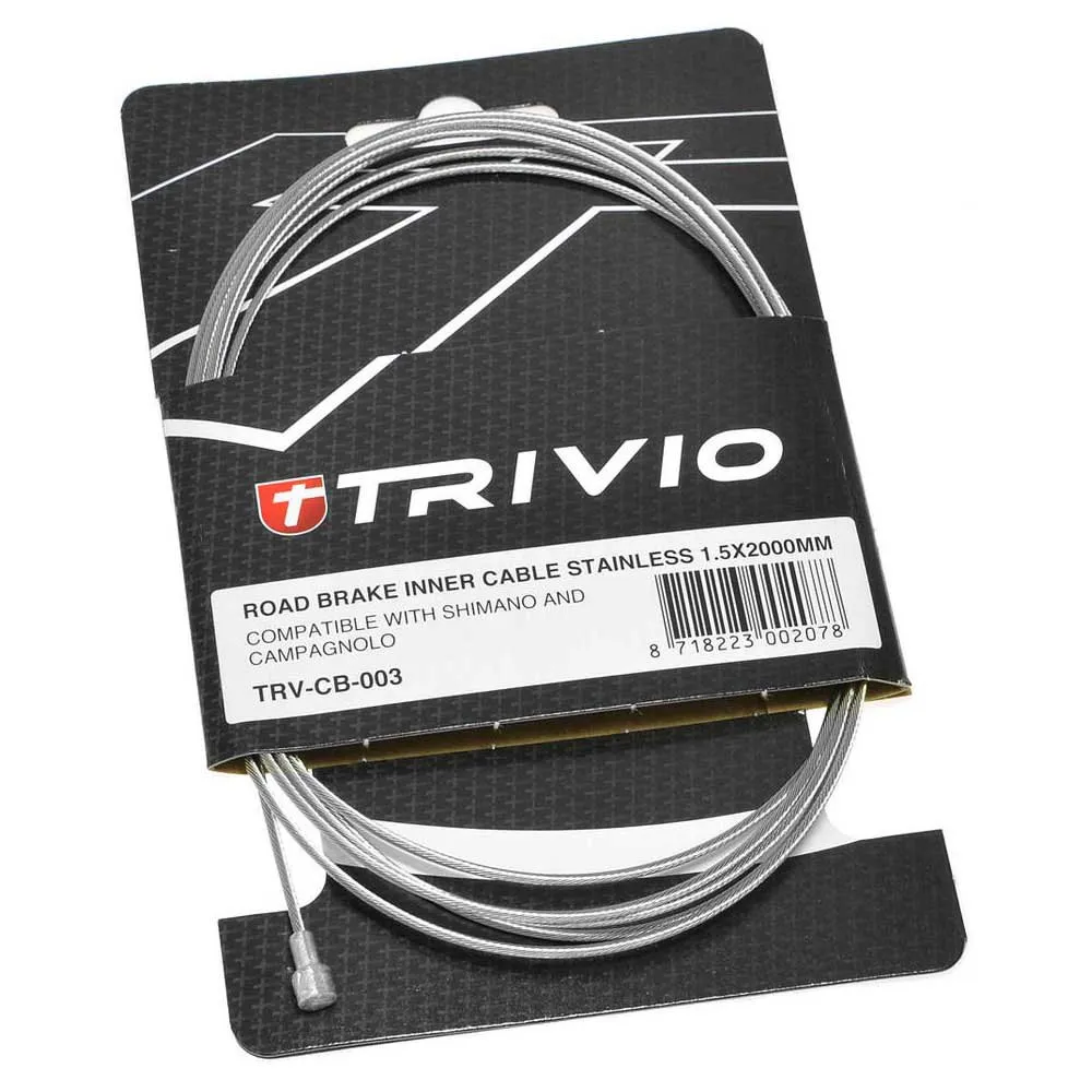 Trivio Road Stainless Bromskabel 20 Enheter, Silver, 1.5 x 2000mm