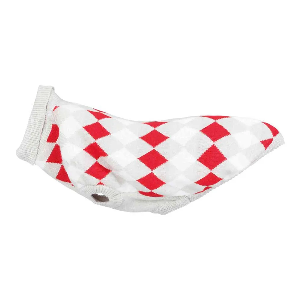 Trixie Pollino Hundjacka, White / grey / red, 45cm