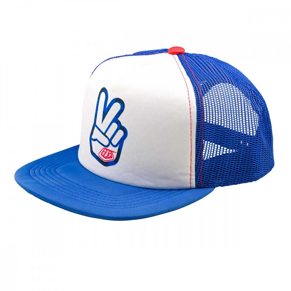 Troy Lee Designs Peace Out Trucker Keps, White blue