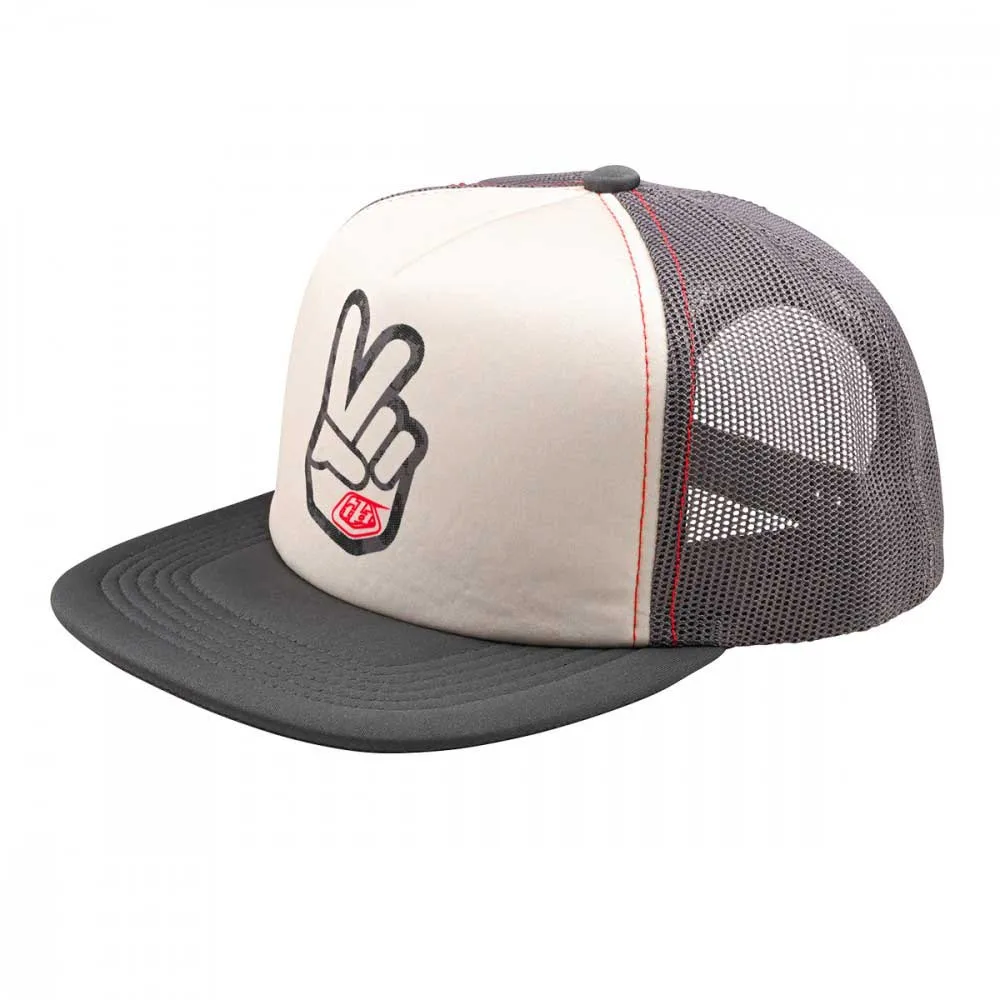 Troy Lee Designs Peace Out Trucker Vintage Keps, White carbon