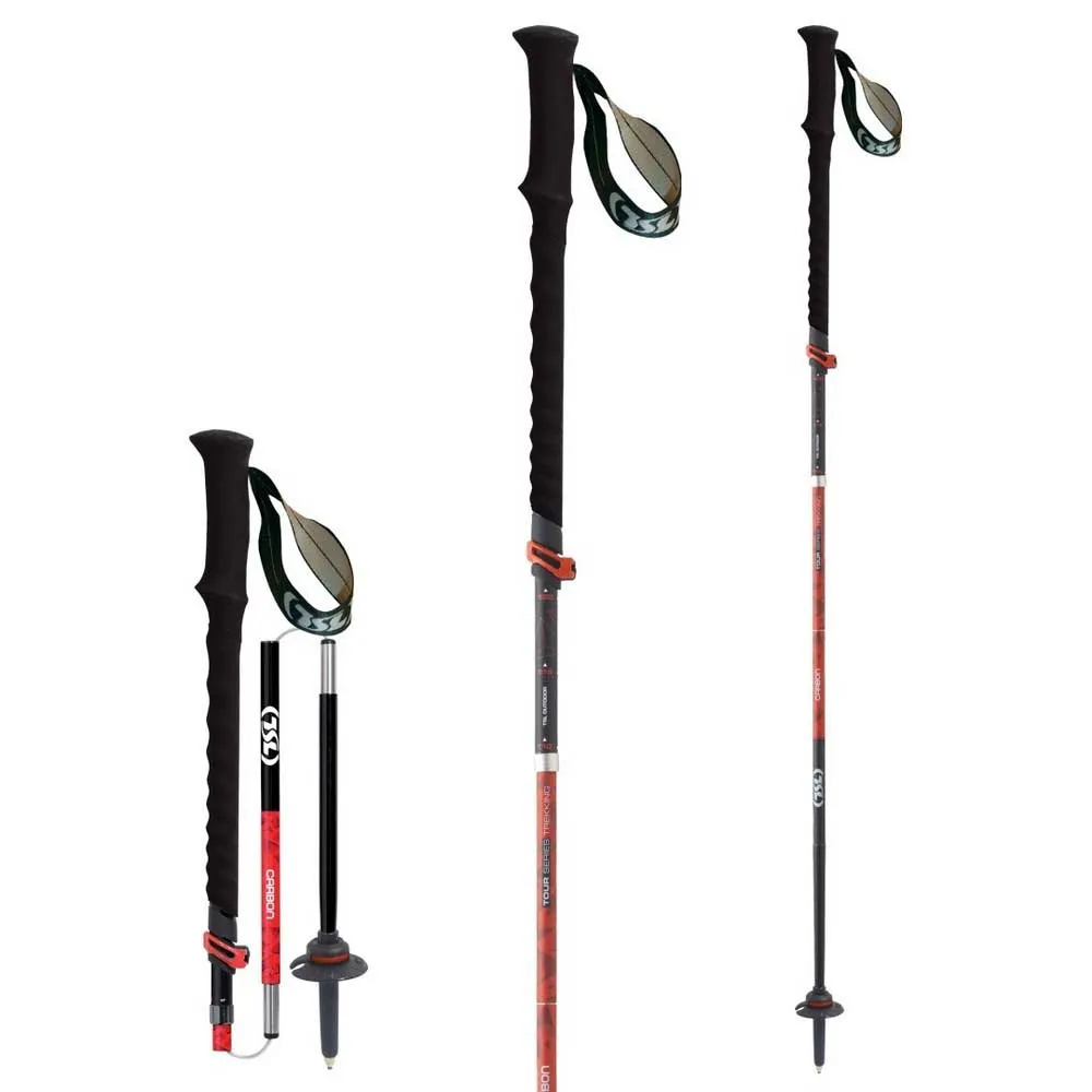 Tsl Outdoor Tour Carbon 5 Cross Twist Stavar, Black / red, 110-130cm