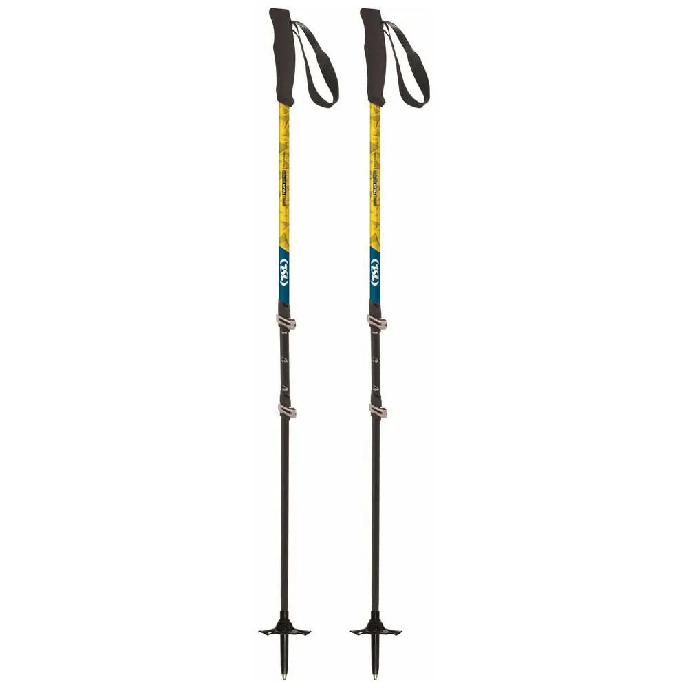 Tsl Outdoor Tour Carbon Compact 3 Light Twist Stavar, Black / yellow / blue, 62-125cm