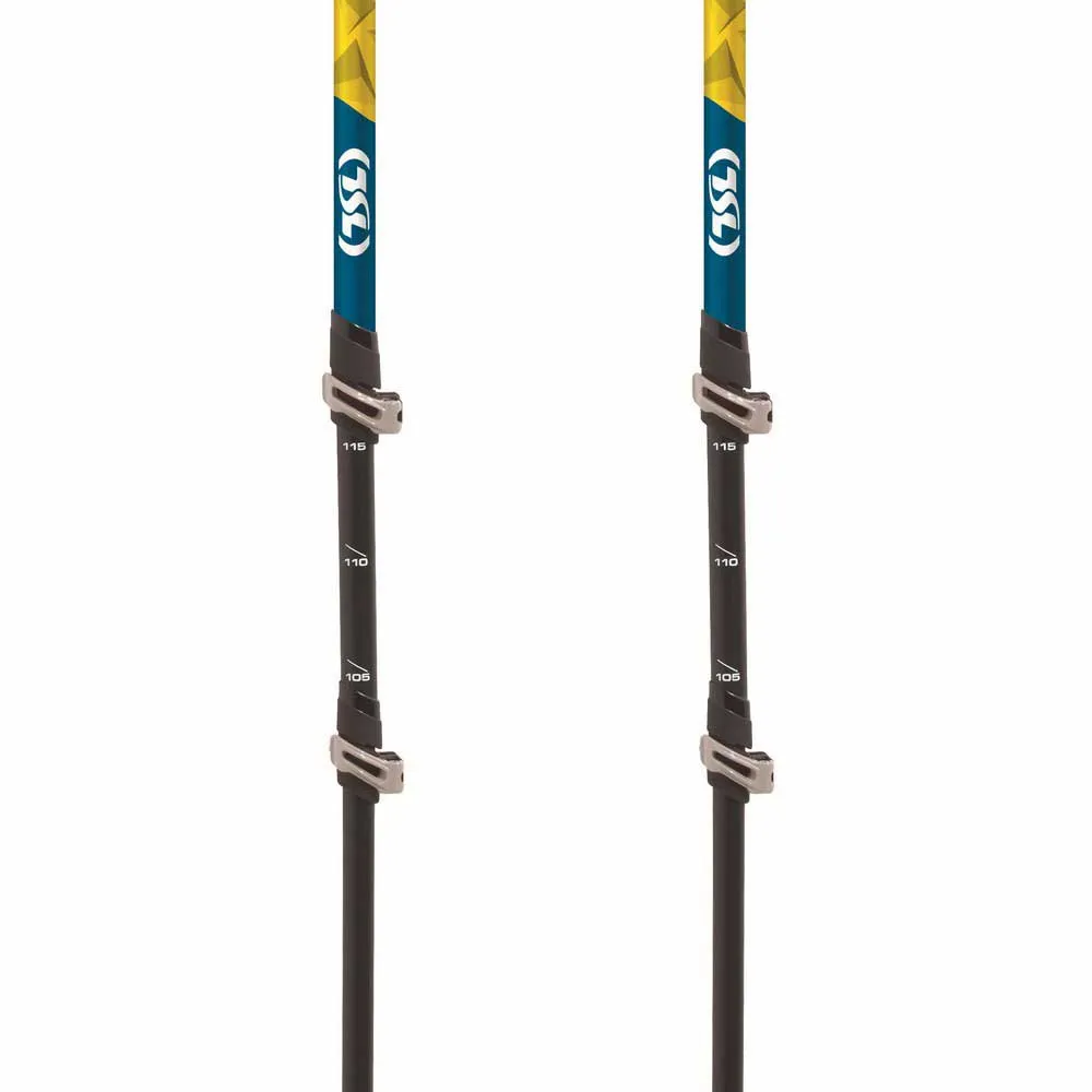 Tsl Outdoor Tour Carbon Compact 3 Light Twist Stavar, Black / yellow / blue, 62-125cm