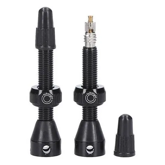 Tubolight Brass Mtb Tubeless Ventiler 2 Enheter, Black, 40mm