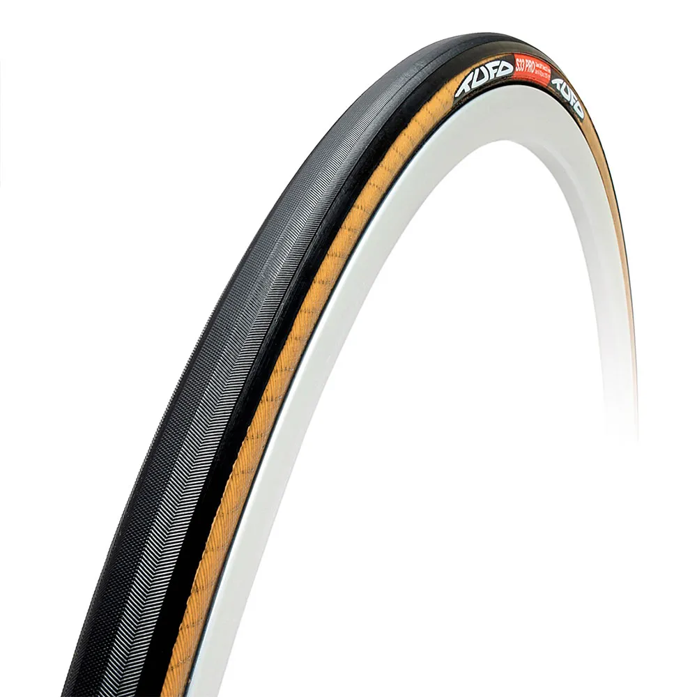 Tufo S33 Pro Clincher Tubular 700 X 24 Landsvägsdäck Refurbished, Black / beige, 700 x 24