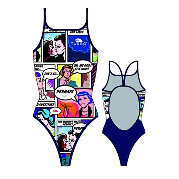 Turbo Comic Baddräkt Med Tunna Band female Turbo Comic Baddräkt Med Tunna Band female