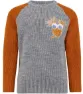 Ulvang Kids' Piny Warm Round Neck, Grey melange/mango, 122