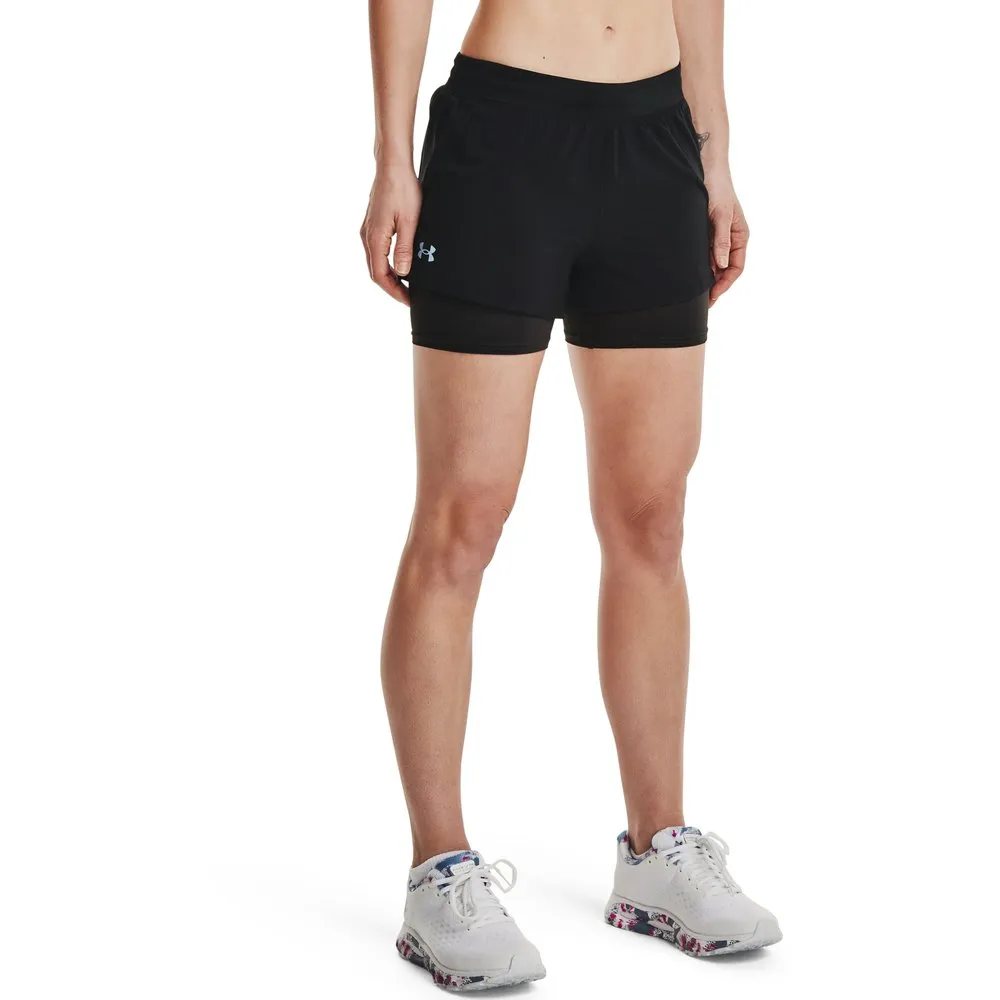 Under Armour 2 In 1 Iso Chill Run Korta Leggings female, Black / black Under Armour 2 In 1 Iso Chill Run Korta Leggings female, Black / black