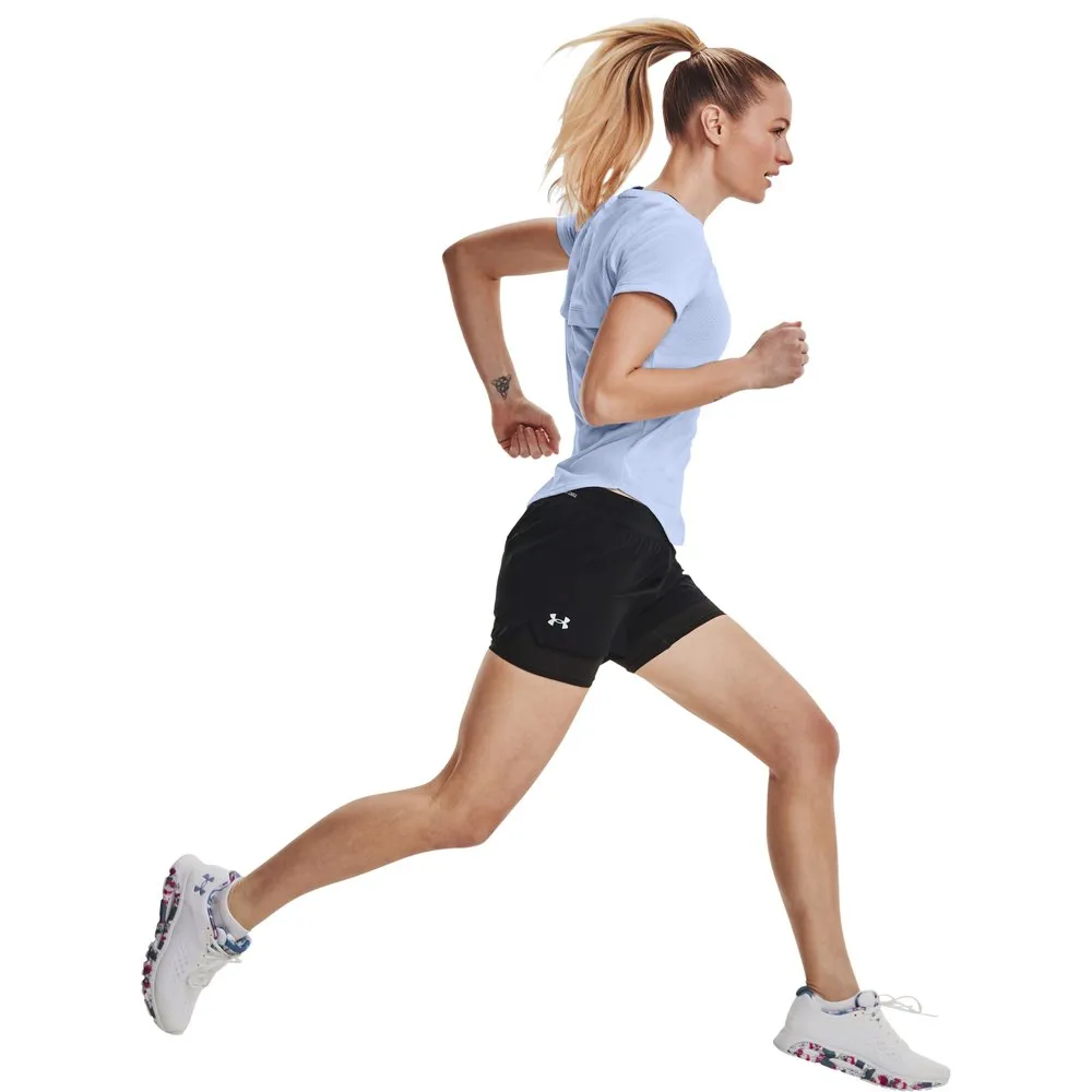 Under Armour 2 In 1 Iso Chill Run Korta Leggings female, Black / black Under Armour 2 In 1 Iso Chill Run Korta Leggings female, Black / black