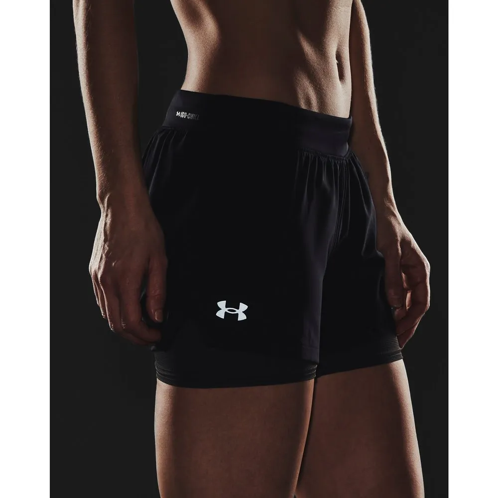 Under Armour 2 In 1 Iso Chill Run Korta Leggings female, Black / black Under Armour 2 In 1 Iso Chill Run Korta Leggings female, Black / black