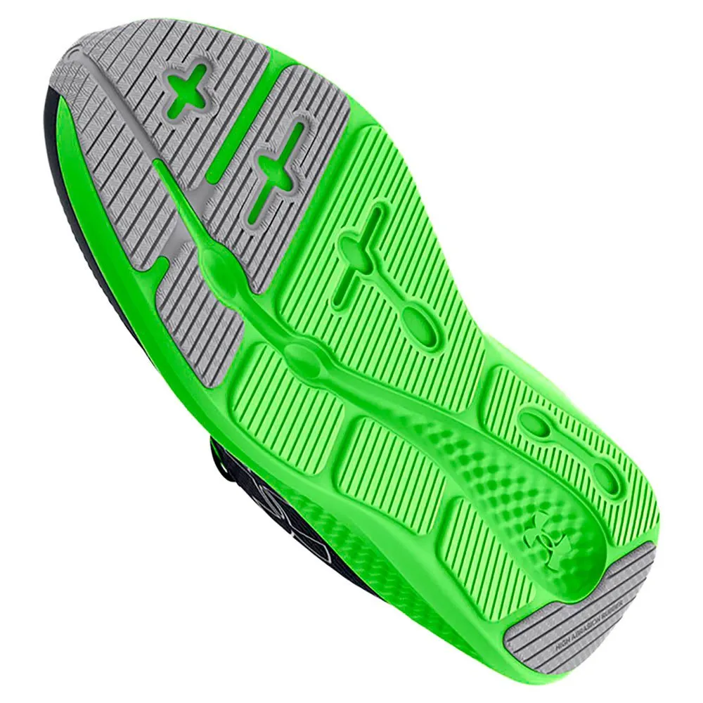 Under Armour Gs Charged Pursuit 3 Big Logo Löparskor male, Black / morph green / mod gray