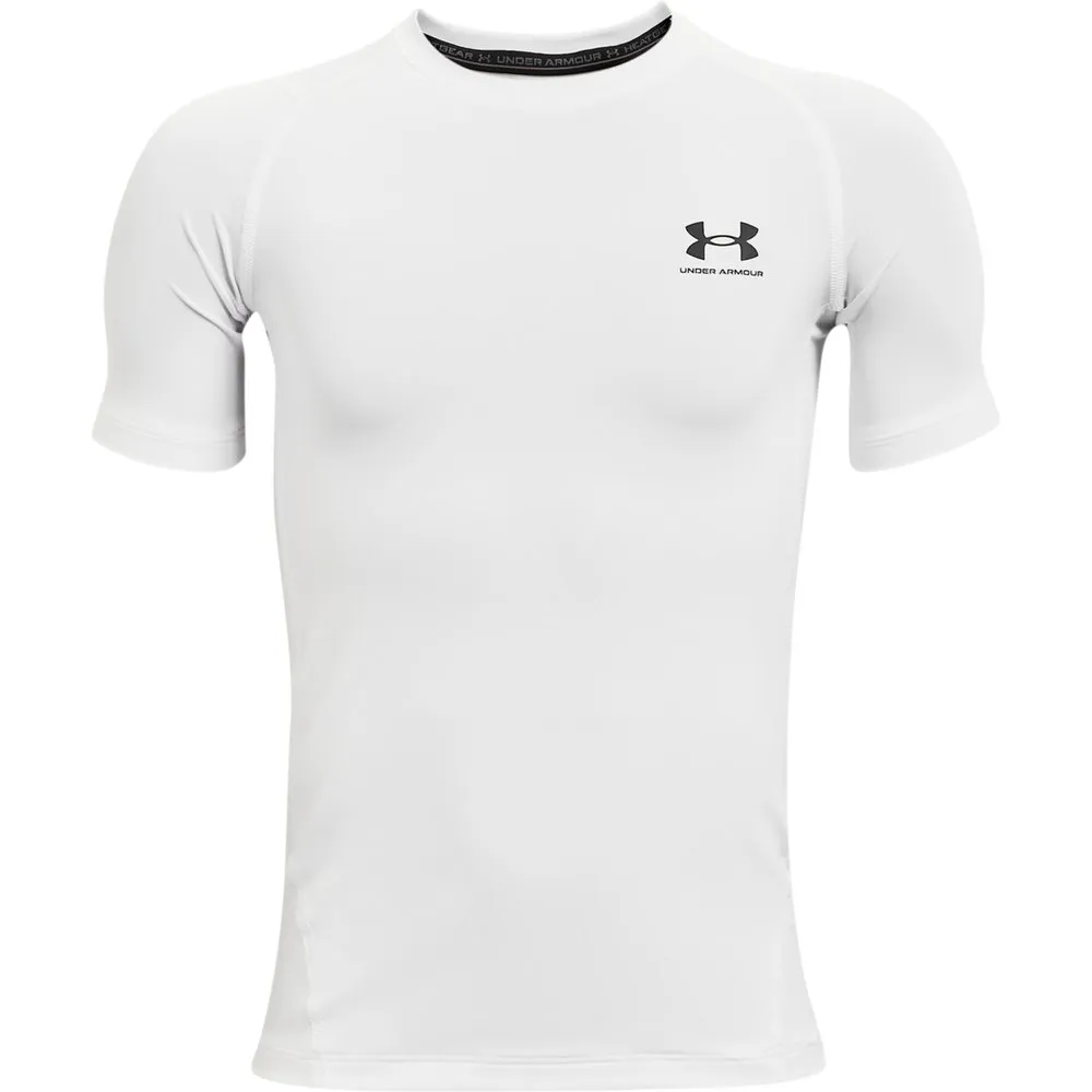 Under Armour Heatgear T-shirt male, White / black