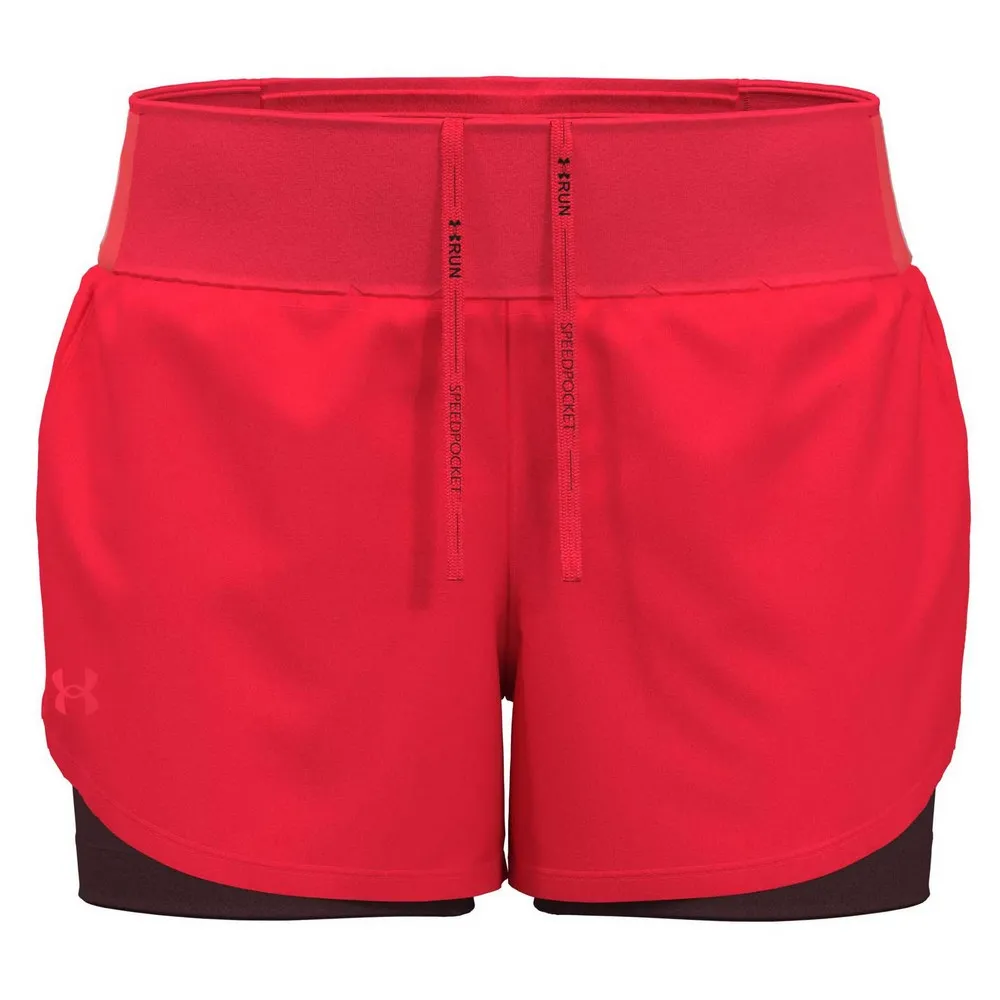 Under Armour Speedpocket 2in1 Shorts female, Red Under Armour Speedpocket 2in1 Shorts female, Red