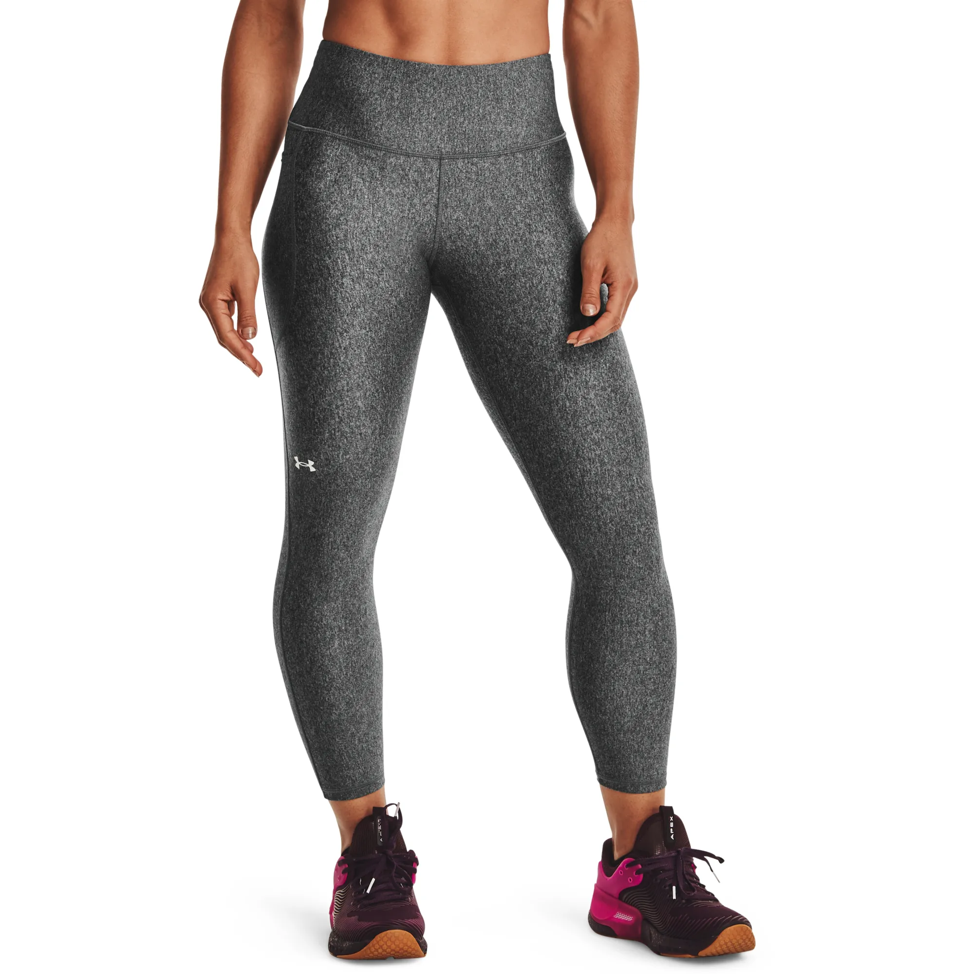 Under Armour Women's HG Armour Hi Ankle Leggings, Charcoal Light Heather Under Armour Women's HG Armour Hi Ankle Leggings, Charcoal Light Heather