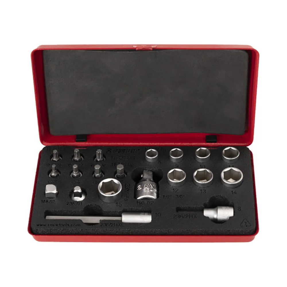 Unior Bike Tools 1782 1/4-3/8´´ Bits- Och Hylsset, Red, One Size