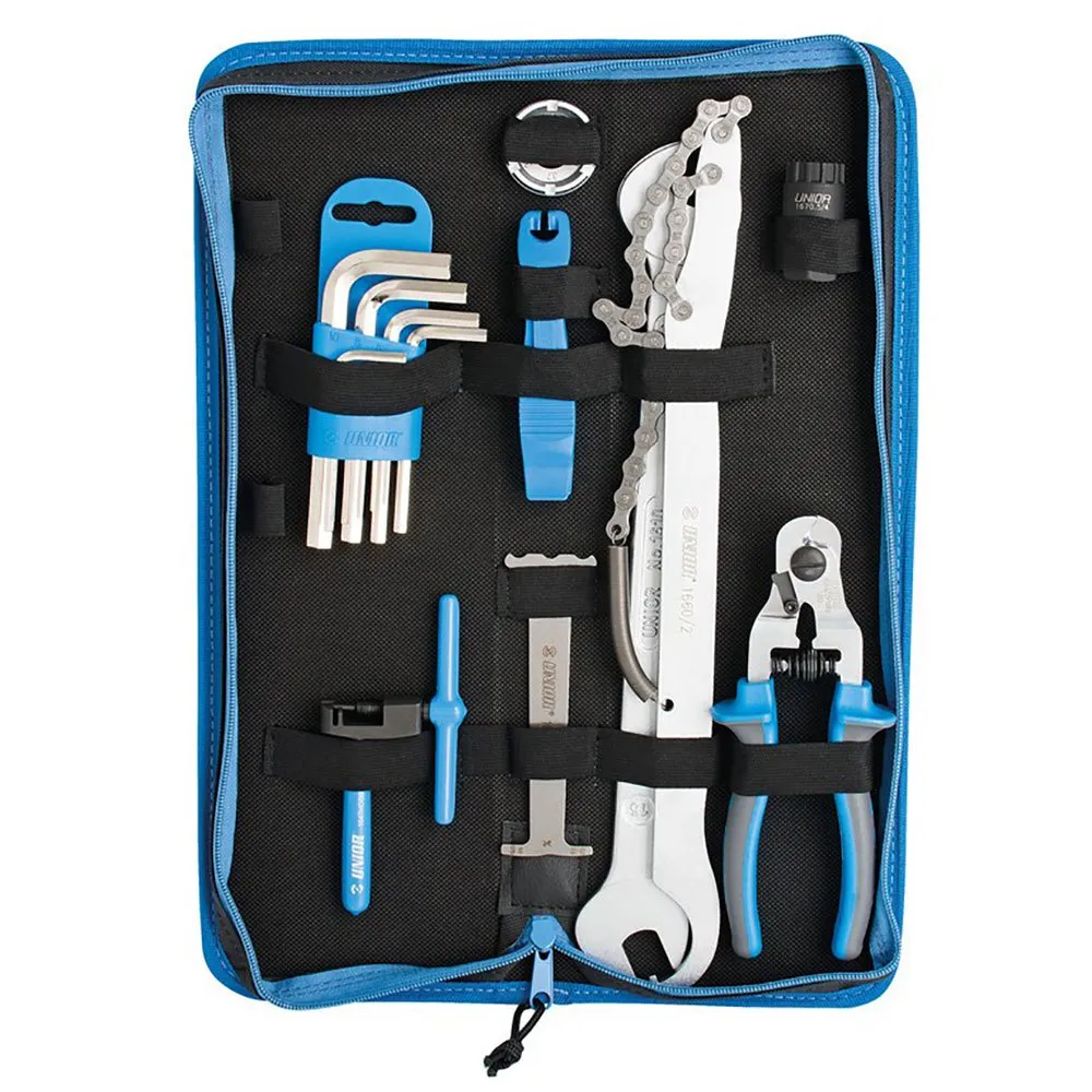 Unior Bike Tools Set Of Bike Tools 17 Pieces In Bag Verktygssats, Black / silver, One Size