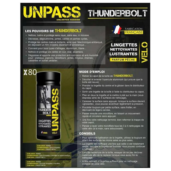 Unpass Thunderbolt Mikrofiber Baize 80 Enheter, Black / yellow, One Size Unpass Thunderbolt Mikrofiber Baize 80 Enheter, Black / yellow, One Size