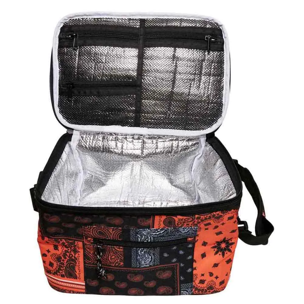 Urban Classics Patchwork Print Kylväska, Black / orange, One Size