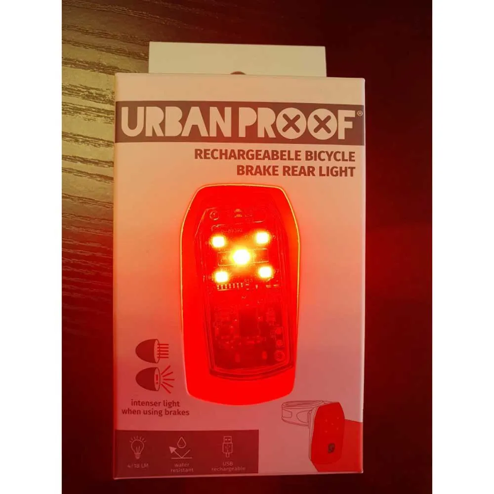 URBAN PROOF Bakljus, Black / red, 52 Lumens
