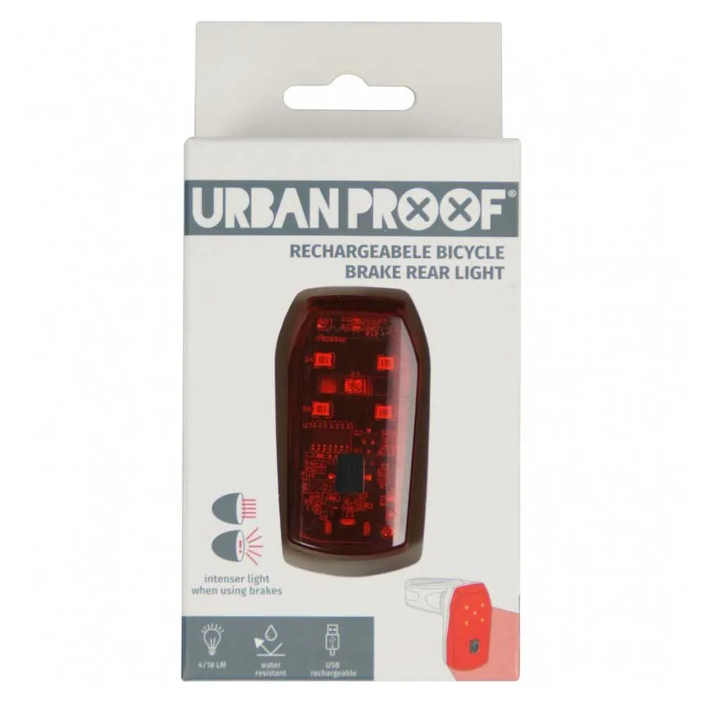 URBAN PROOF Bakljus, Black / red, 52 Lumens