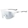 Uvex Skyryse Variomatic Foto Kromatiska Solglasögon, White matt, Variomatic Lite Mirror Silver/CAT1-3