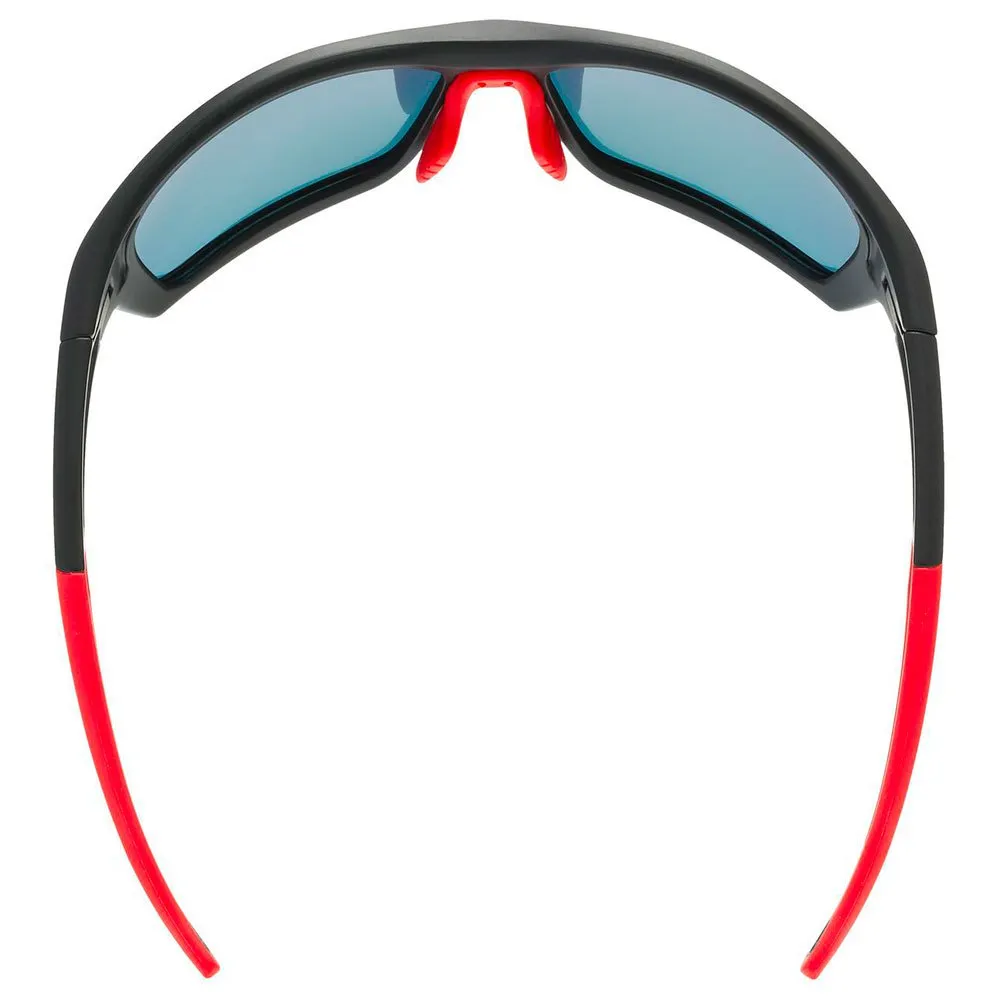 Uvex Sportstyle 232 Polarvision Speglade Polariserade Solglasögon, Black matte / red, Mirror Red/CAT3