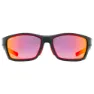 Uvex Sportstyle 232 Polarvision Speglade Polariserade Solglasögon, Black matte / red, Mirror Red/CAT3