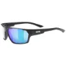 Uvex Sportstyle 233 Polariserade Solglasögon, Black matt, Polavision Mirror Green/CAT3