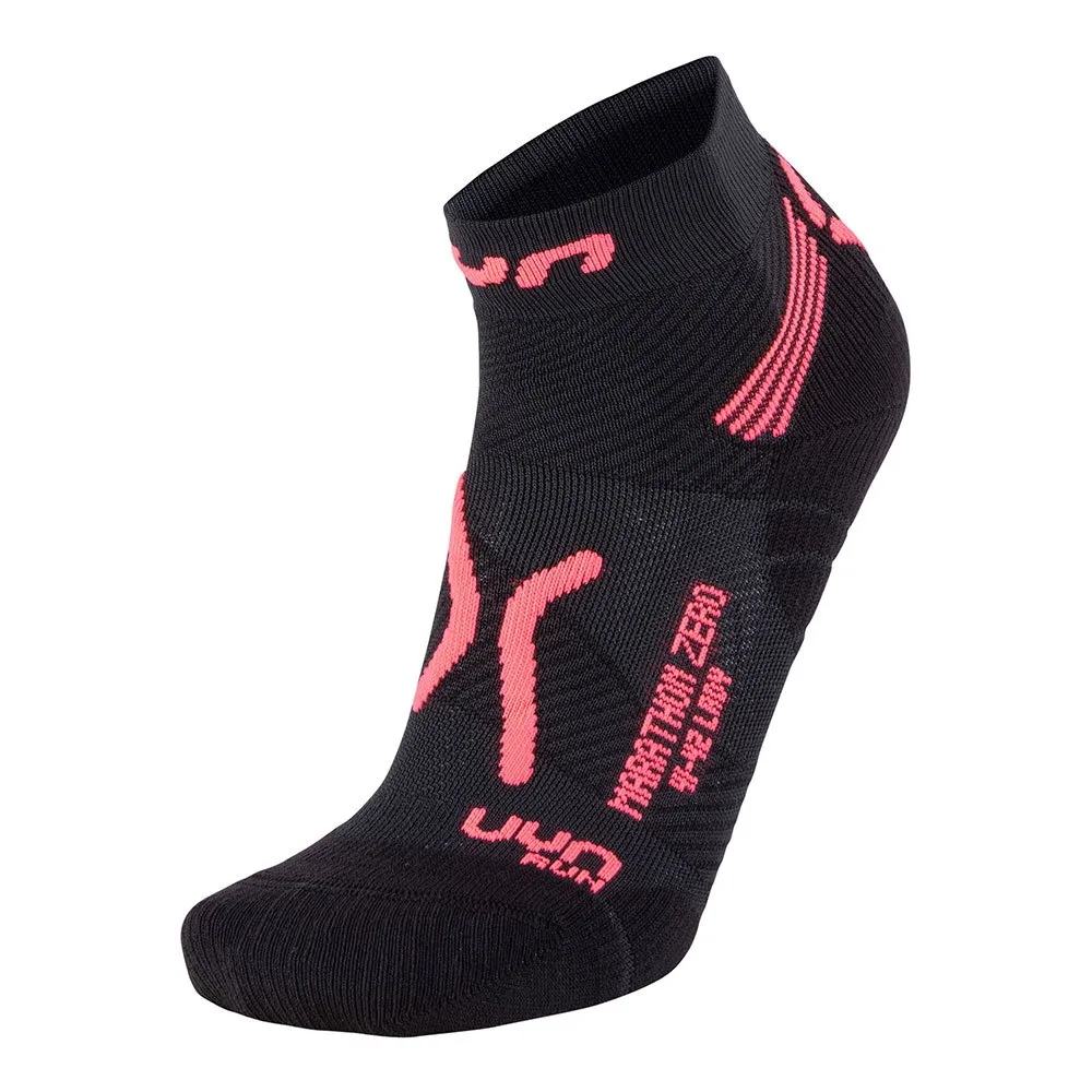 UYN Marathon Zero Strumpor female, Black / coral fluo UYN Marathon Zero Strumpor female, Black / coral fluo