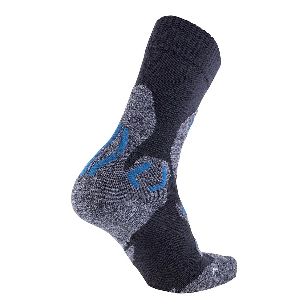 UYN Winter Merino Strumpor, Anthracite melange / petrol blue