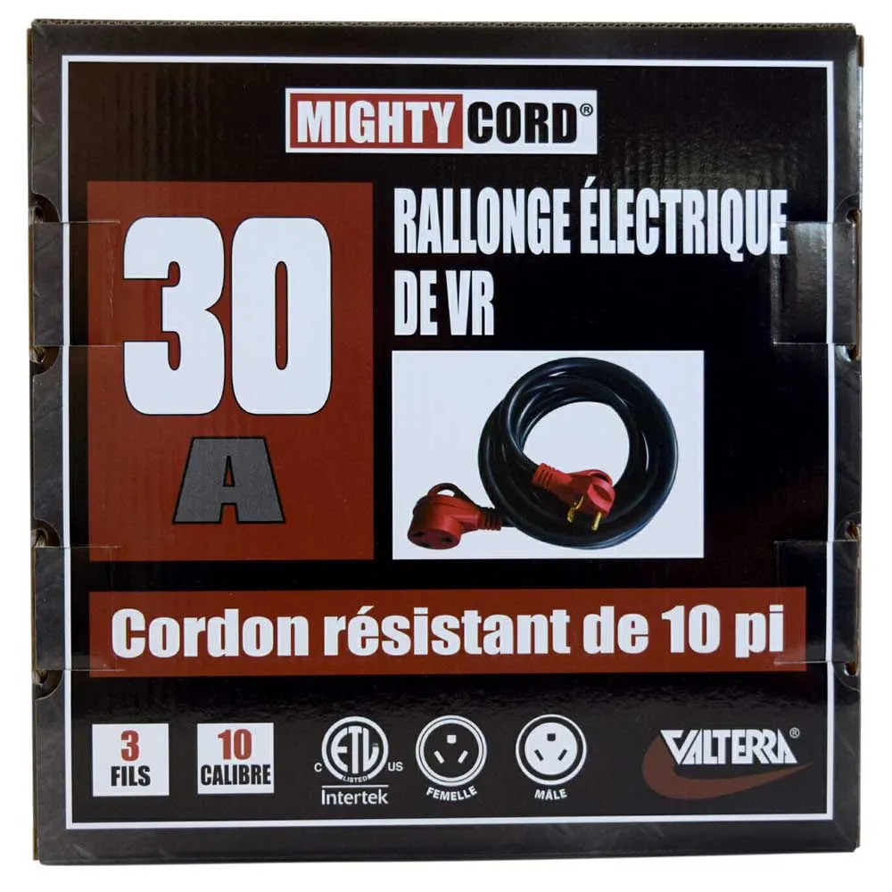 Valterra Mighty Cord Elektrisk Förlängningssladd 3.04 M 30a, Black / red, One Size Valterra Mighty Cord Elektrisk Förlängningssladd 3.04 M 30a, Black / red, One Size