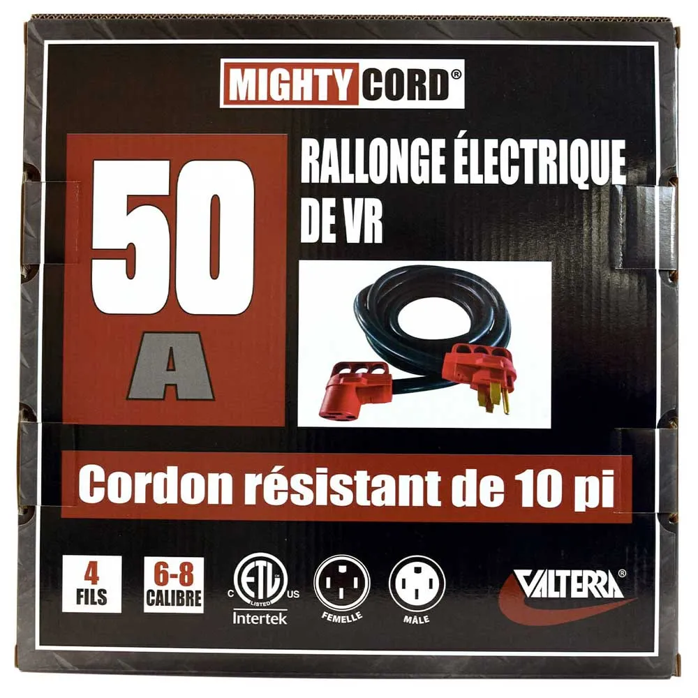 Valterra Mighty Cord Elektrisk Förlängningssladd 3.04 M 50a, Black / red, One Size