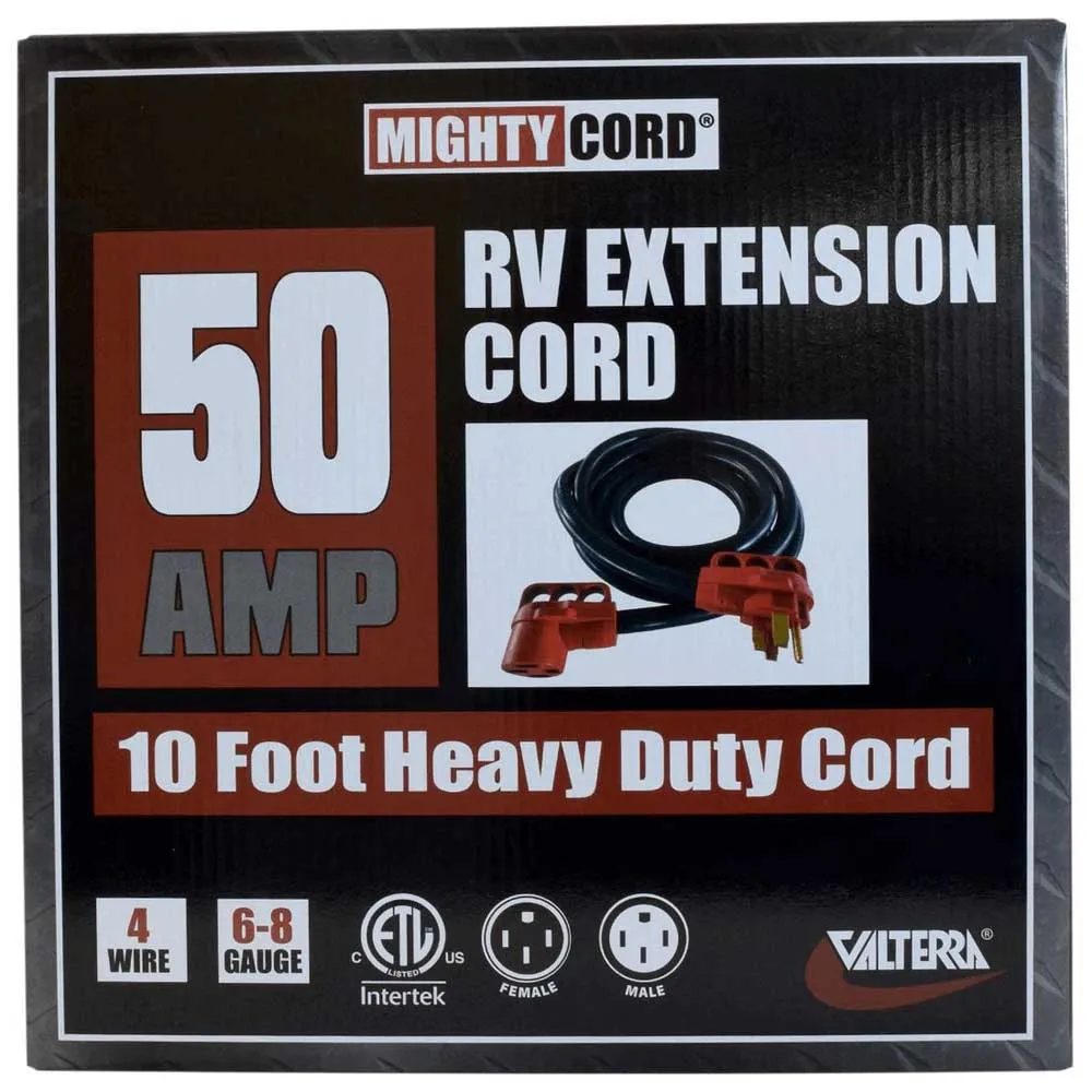 Valterra Mighty Cord Elektrisk Förlängningssladd 3.04 M 50a, Black / red, One Size