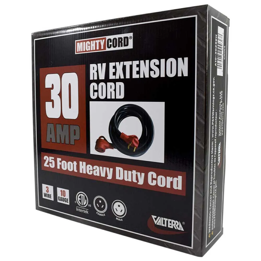 Valterra Mighty Cord Elektrisk Förlängningssladd 7.62 M 30a, Black / red, One Size Valterra Mighty Cord Elektrisk Förlängningssladd 7.62 M 30a, Black / red, One Size