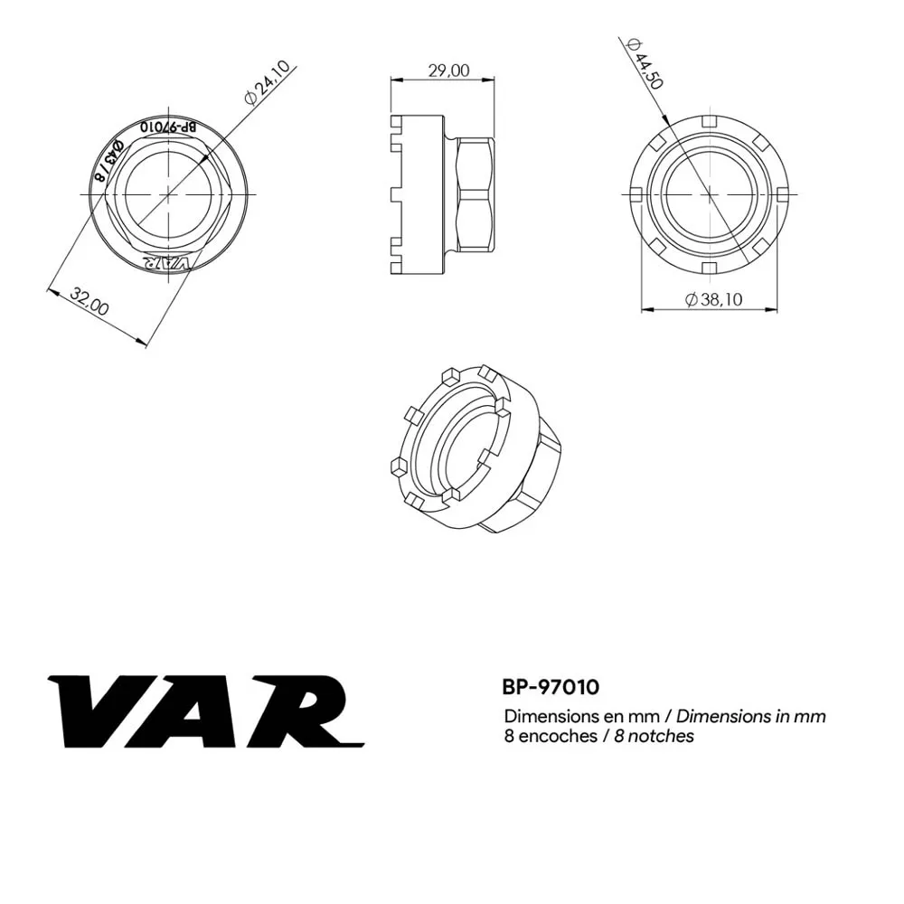 VAR Bafang M820/m510/m560 Vevlagerverktyg, Black, One Size VAR Bafang M820/m510/m560 Vevlagerverktyg, Black, One Size