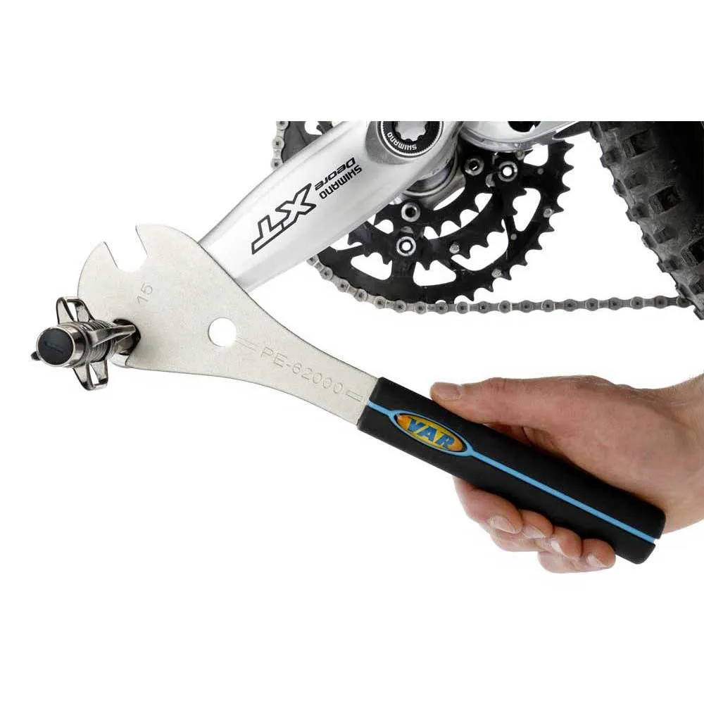VAR Premium Pedal Wrench Pedalnyckel, Silver / black, One Size