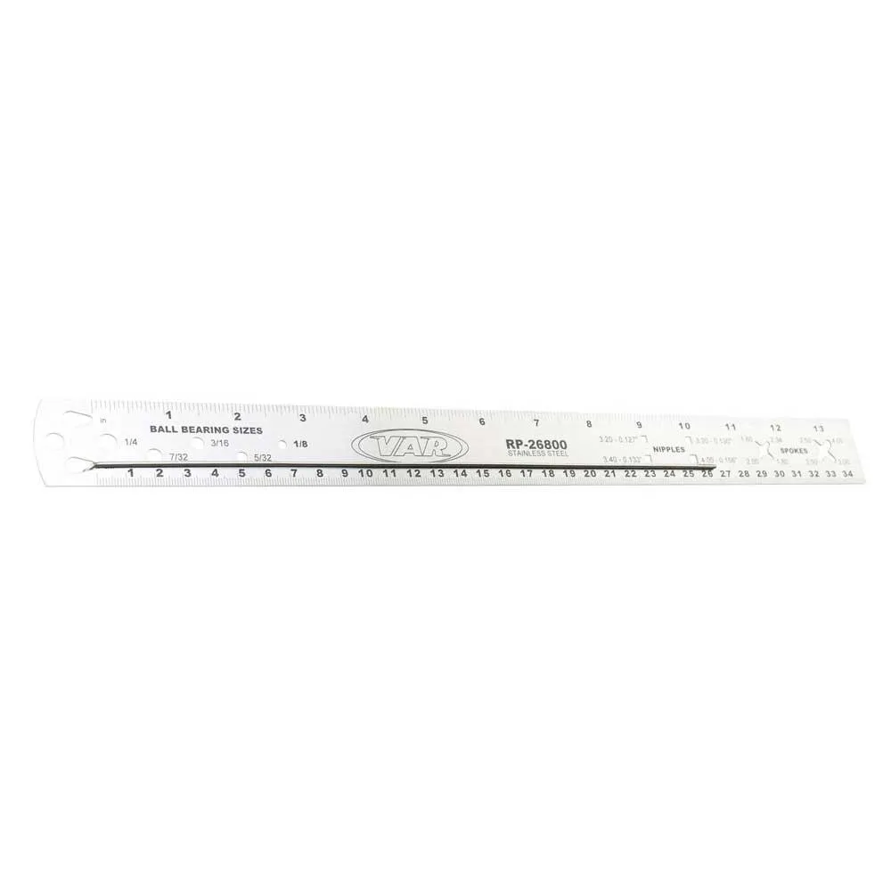 VAR Spoke And Nipple Gauge Linjal, Silver, One Size