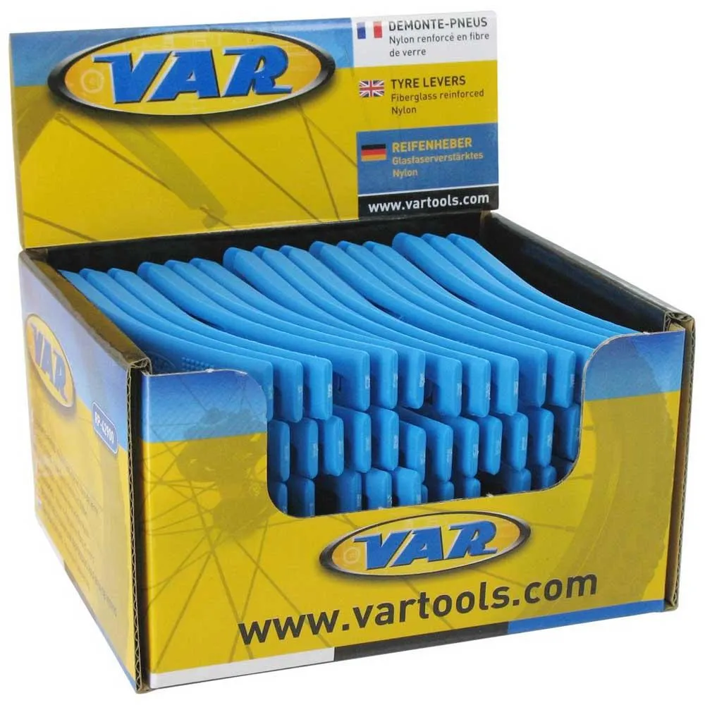 VAR Verktyg Display Box 25 Sets 3 Tyre Levers, Blue, One Size