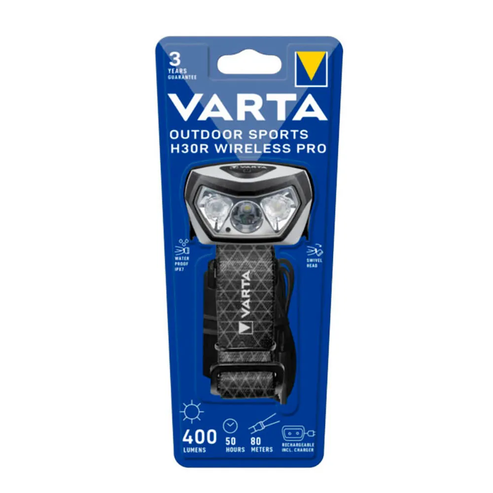 Varta Sports H30r Pannlampa, Black / white, One Size