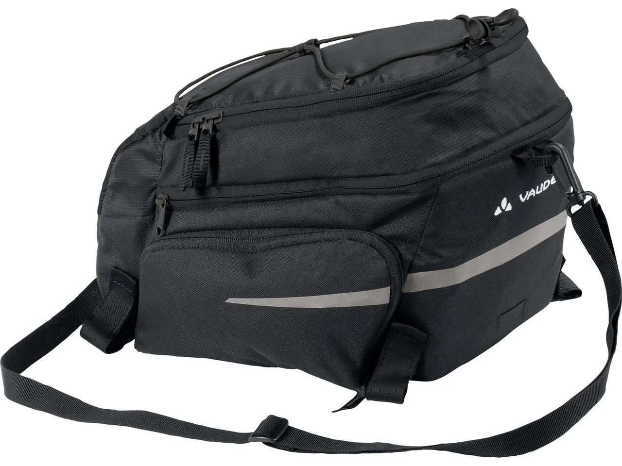 Vaude Silkroad Plus Gepäckträgertasche mit Snapit, Black, One Size