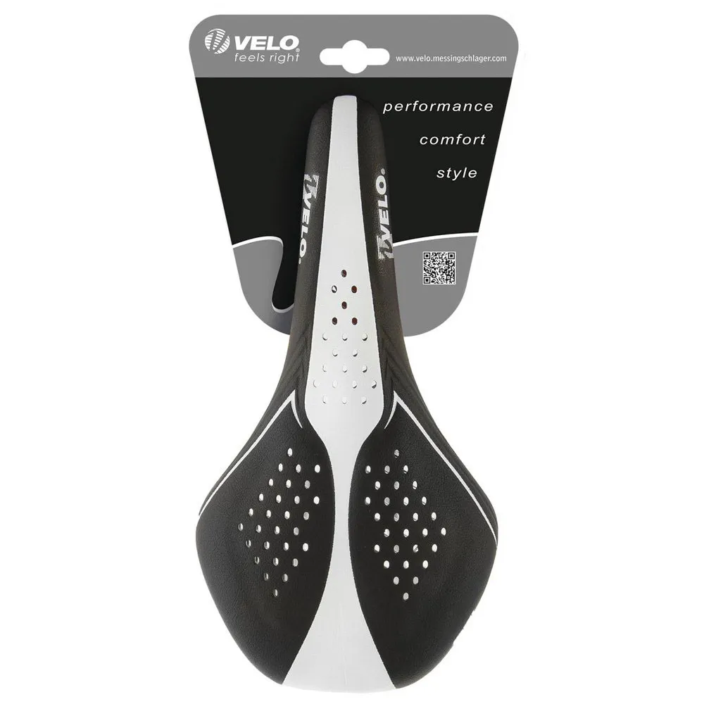 Velo Airthru Gel Sadel, White / black, 141mm