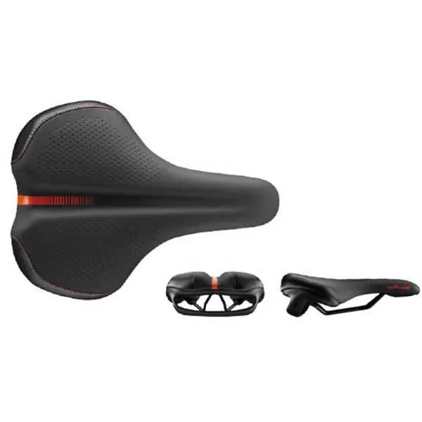 Velo B97-01 D1 U-carry Cykelsadel, Orange / black, 270mm