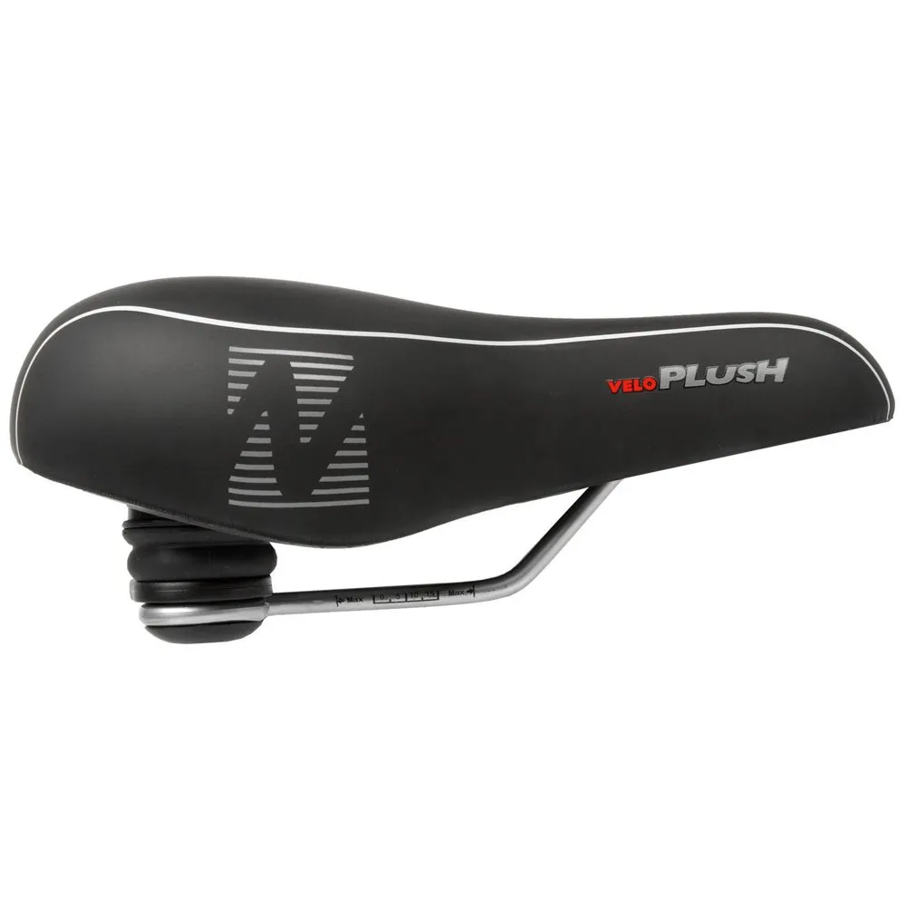 Velo Plush Elasto Cykelsadel, Black, 211mm