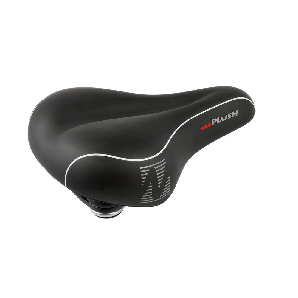 Velo Plush Elasto Cykelsadel, Black, 211mm